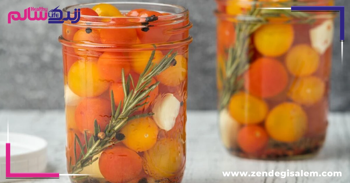 طرز تهیه ترشی گوجه گیلاسی فوری
