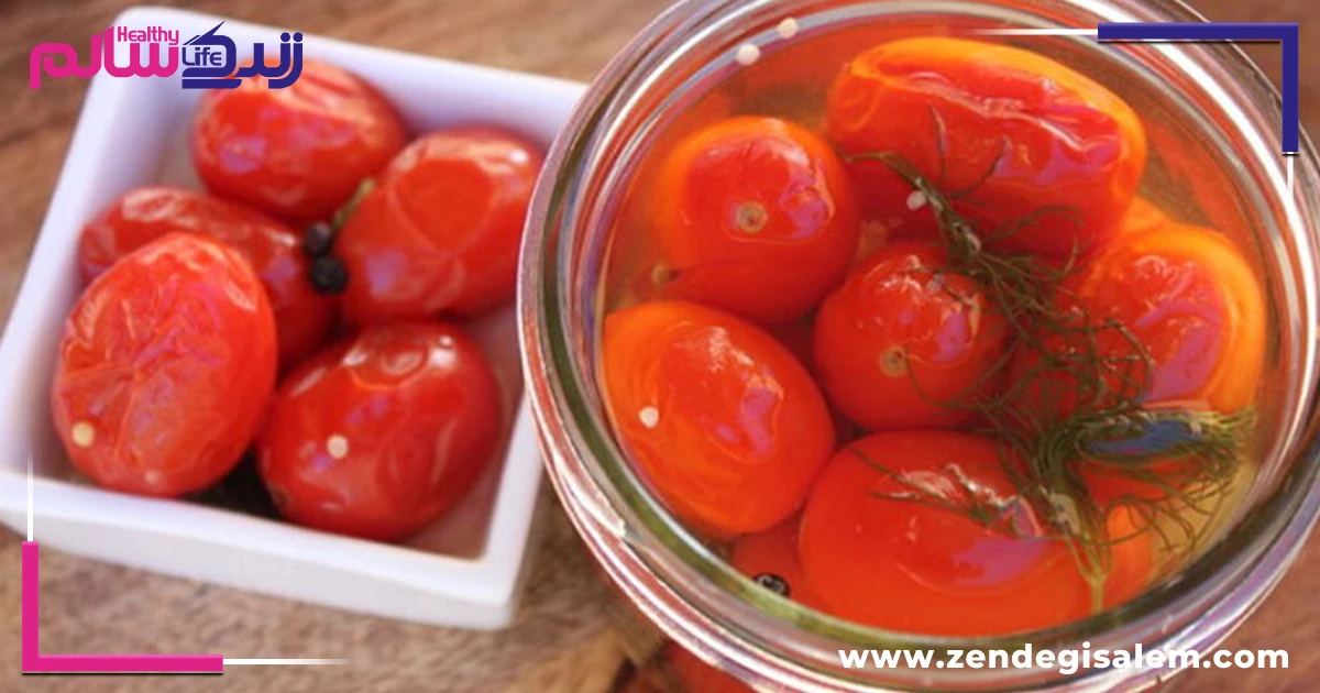 طرز تهیه ترشی گوجه گیلاسی فوری و ساده