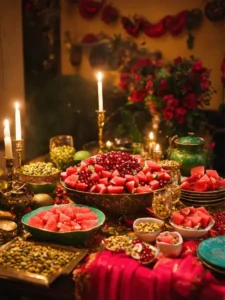  تزئین سفره شب یلدا شیک و مدرن