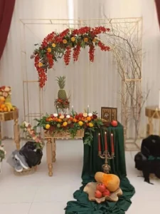 تزئین سفره شب یلدا شیک و لاکچری برای عروس