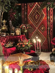 تزئین سفره شب یلدا شیک و لاکچری برای عروس