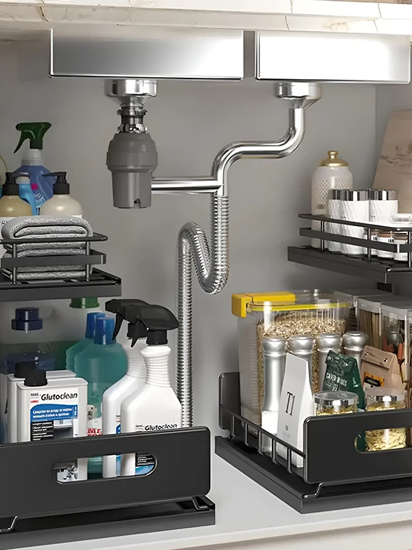 مرتب کردن کابینت زیر سینک ظرفشویی
