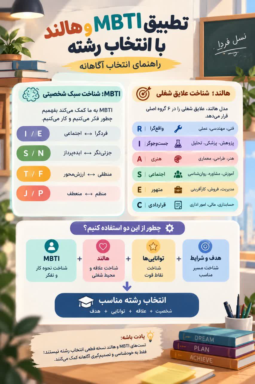 انتخاب رشته براساس شخصیت